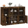 Image de vidaXL Buffets avec lumières LED 3 pcs chêne fumé bois d'ingénierie, meuble buffet, meuble de rangement de cuisine, meuble 3209132