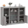 Image de vidaXL Buffets avec lumières LED 3 pcs sonoma gris bois d'ingénierie, meuble buffet, meuble de rangement de cuisine, meuble 3209133