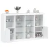 Image de Buffets avec lumières LED 3 pcs blanc bois d ingénierie