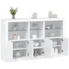 Image de vidaXL Buffet avec Lumières LED, Armoire avec Porte, Meuble de Rangement, Organisateur de Salon Entrée Salle de Séjour, 3209142