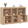 Image de vidaXL Buffet avec Lumières LED, Armoire avec Porte, Meuble de Rangement, Organisateur de Salon Entrée Salle de Séjour, 3209144