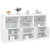 Image de vidaXL Buffet avec Lumières LED, Armoire avec Porte, Meuble de Rangement, Organisateur de Salon Entrée Salle de Séjour, 3209149