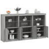 Image de vidaXL Buffet avec Lumières LED, Armoire avec Porte, Meuble de Rangement, Organisateur de Salon Entrée Salle de Séjour, 3209154