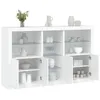 Image de vidaXL Buffet avec Lumières LED, Armoire avec Porte, Meuble de Rangement, Organisateur de Salon Entrée Salle de Séjour, 3209170