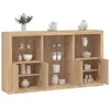 Image de vidaXL Buffet avec Lumières LED, Armoire avec Porte, Meuble de Rangement, Organisateur de Salon Entrée Salle de Séjour, 3209179