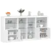 Image de vidaXL Buffet avec Lumières LED, Armoire avec Porte, Meuble de Rangement, Organisateur de Salon Entrée Salle de Séjour, 3209184
