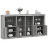 Image de vidaXL Buffet avec Lumières LED, Armoire avec Porte, Meuble de Rangement, Organisateur de Salon Entrée Salle de Séjour, 3209189