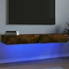 Image de vidaXL Meubles TV avec lumières LED 2 pcs chêne fumé 60x35x15,5 cm, armoire avec lumières led, support tv, armoire murale, 842897