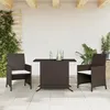 Image de Salon de jardin vidaxl resine tressee marron 3 pieces 100 x 59 x 73 cm