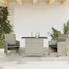 Image de vidaXL Ensemble de Bistro avec Coussins 3 pcs, Chaises et Table de Patio, Meubles de Terrasse Arrière-cour Extérieur, Gris 365122