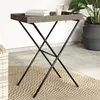 Image de vidaXL Table à Plateau Pliable, Table à Manger avec Poignées, Table d'Appoint avec Plateau, Meuble de Jardin Terrasse, Gris 365129