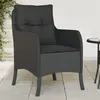 Image de Chaises de jardin avec coussins lot de 2 noir résine tressée