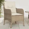 Image de Chaises de jardin avec coussins lot de 2 beige résine tressée
