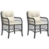 Image de 2 Chaises de jardin avec coussins vidaXL noir résine tressée