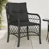Image de vidaXL Lot de 2 Chaises de Jardin avec Coussins, Sièges de Patio avec Housse Amovible, Meubles d'Extérieur Terrasse, Noir 365153