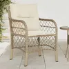 Image de vidaXL Chaises de jardin avec coussins lot de 2 beige résine tressée 365156