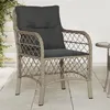 Image de vidaXL Chaises de jardin coussins lot de 2 gris clair résine tressée 365158