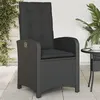 Image de Chaise vidaxl en resine tressee empilable non pliable H. 93 cm exterieur noir
