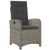Image de Chaise inclinable de jardin vidaXL avec coussins gris résine tressée