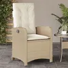 Image de Chaise Vidaxl H. 93 cm non pliable exterieur en resine tressee beige