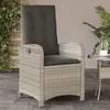 Image de Chaise Vidaxl H. 93 cm empilable non pliable en resine tressee exterieur gris