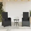 Image de Lot de 2 chaise vidaxl H. 93 cm empilable non pliable exterieur en rotin noir