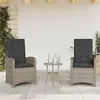 Image de Lot de 2 chaise Vidaxl H. 93 cm empilable non pliable en rotin exterieur gris