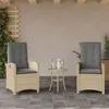 Image de Lot de 2 chaise Vidaxl en resine tressee non pliable H. 93 cm exterieur beige