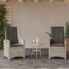 Image de vidaXL Chaises inclinables jardin lot de 2 et coussins résine tressée 365174