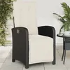 Image de Chaise Vidaxl en resine tressee empilable non pliable H. 93 cm exterieur noir