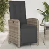 Image de Chaise vidaxl exterieur empilable non pliable en resine tressee H. 93 cm gris