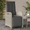 Image de Chaise Vidaxl H. 93 cm empilable non pliable exterieur en rotin gris
