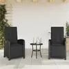 Image de Lot de 2 chaise vidaxl en rotin empilable non pliable exterieur H. 93 cm noir
