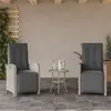 Image de Lot de 2 chaise vidaxl en rotin empilable non pliable H. 93 cm exterieur gris