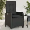 Image de Chaise Vidaxl en resine tressee empilable non pliable exterieur H. 93 cm noir