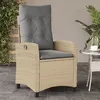 Image de Chaise vidaxl en rotin non pliable H. 93 cm exterieur beige