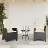 Image de Lot de 2 chaise vidaxl exterieur empilable non pliable en rotin H. 93 cm noir