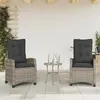 Image de Lot de 2 chaise Vidaxl en rotin empilable non pliable exterieur H. 93 cm gris