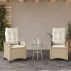 Image de Lot de 2 chaise vidaxl H. 93 cm non pliable exterieur en rotin beige