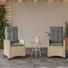 Image de Lot de 2 chaise Vidaxl H. 93 cm non pliable exterieur en resine tressee beige