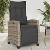 Image de vidaXL Chaise inclinable de jardin et repose-pied gris résine tressée 365235