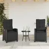 Image de vidaXL Lot de 2 Chaises Inclinables de Jardin Repose-pied, Sièges avec Dossier et Coussins, Meubles de Terrasse Patio, 365241