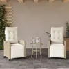 Image de vidaXL Chaises inclinables de jardin lot de 2 avec repose-pied rotin 365244