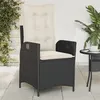 Image de vidaXL Chaise inclinable de jardin avec coussins noir résine tressée 365256