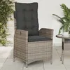 Image de Chaise Vidaxl H. 93 cm non pliable en resine tressee exterieur gris