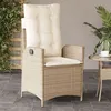 Image de Chaise Vidaxl en resine tressee non pliable H. 93 cm exterieur beige