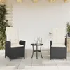 Image de Lot de 2 chaise Vidaxl H. 93 cm empilable non pliable en rotin exterieur noir