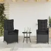 Image de Lot de 2 chaise Vidaxl en rotin empilable non pliable exterieur H. 93 cm noir