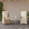 Image de Lot de 2 chaise vidaxl exterieur non pliable en rotin H. 93 cm beige