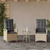 Image de Lot de 2 chaise Vidaxl H. 93 cm non pliable en resine tressee exterieur beige